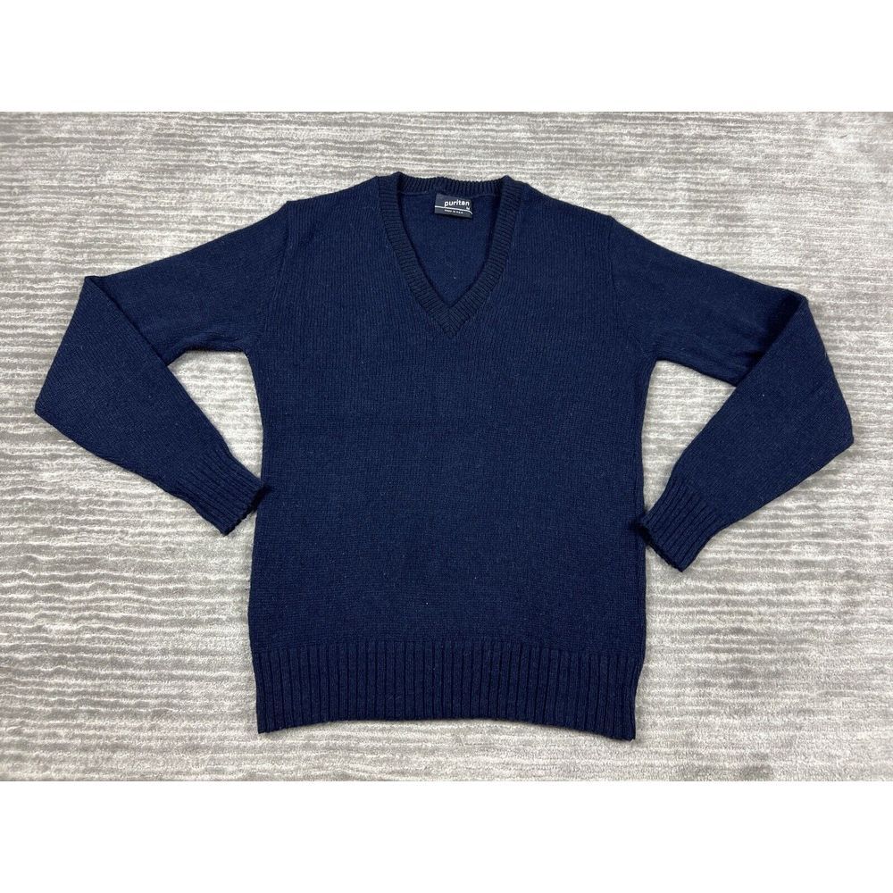 Vintage Puritan Sweater Mens Medium‎ Blue Longsleeve Made in USA